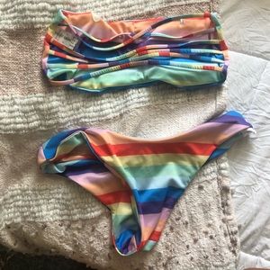 STRAPPY RAINBOW STRIPE BIKINI